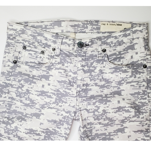 RAG & BONE Skinny Printed Jean, Grey Digi Camo Print, Tencel Blend,New With Tags - Picture 3 of 7